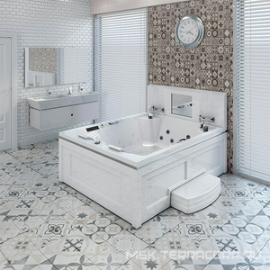 Минибассейн "RIMINI", 1900х1500, рама-подставка, , слив-перелив полуавтомат, 10 гидромассажных форсунок, контроллер 200, хромотерапия, ручки, под-к,ZZ Radomir Rimini 1-30-0-0-0-047