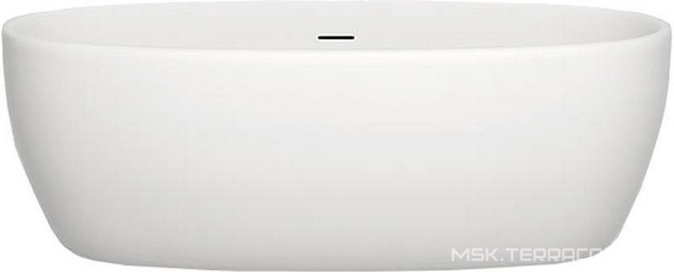 Ванна 1700х850хh580мм,отдельност, литой камень S-Stone матовый, интегрированный слив-прелив, донный клапан "Up&Down" в цвет ванны,  ZZ Salini Luce 100121M