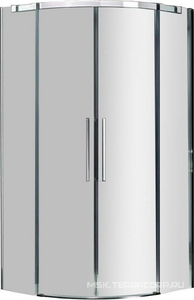 Душ каб. c раздвижн. дверьми, 1/4 круга, R=500, (100х100хh195см, стекло 6мм, GL прозр., фурн. 05 полир.алюмин) S-LITE ZZ Provex S-Lite 4005 SR 05 GL