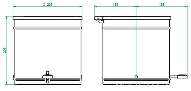 Ведро с крышкой и педалью, d200mm (цв. золото (Dore))  ZZ THG Cygne G31-F01-00713CL