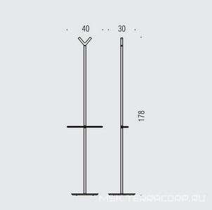 Вешалка напольная с 2-мя крючками и полотенцедержателем, h178см, (цв. хром),  Colombo Planets B9804