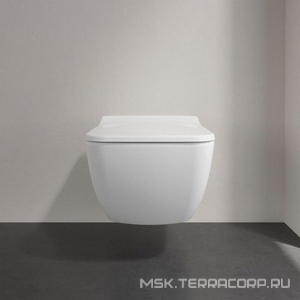 Унитаз подвесной, 375х560мм, с открытой кромкой смыва, крепёж в компл., без сиденья, (цв.01 white),  Villeroy & Boch Venticello 4611R001