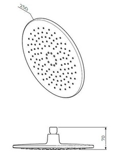 Верхний душ  250 мм, хром, без кронштейна AMPM Like F0580000