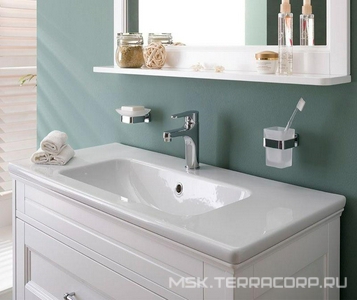 Тумба напольная/подвесная "" - 100 см, цвет белый, 2 выдвижн. ящика, БЕЗ раковины  и комплекта ножек Aquanet Бостон 209678