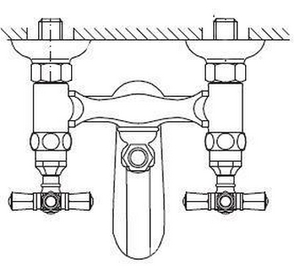 Смеситель для ванны, с душевым гарнитуром (кронштейн д/д, лейка, шланг в компл.), (цв. бронза),  ZZ Nicolazzi Teide Four 1902 BZ 45