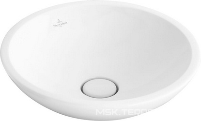 Раковина 430хh120мм, круглая, накладная на столеш,(запир. донный клапан с кемич.крышкой и рычагом, шаблон в компл.),(цв. 01 white), Loop & Friends ZZ