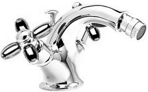 Смеситель для биде, с д/к, (корпус цв. хром, ручки цв. хром),  ZZ 3M Primavera 0624 CC PE