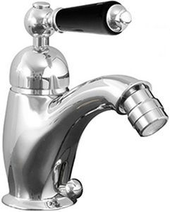 Смеситель для биде, с д/к, (цв.хром, ручка цв.хром/чёрн.),  ZZ Devon & Devon Black Dandy MARF57CRBD