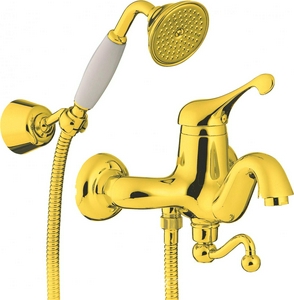 Смеситель для ванны, (лейка д/д, шланг, кронштейн в компл.), (цв. золото),  ZZ 3M Piccadilly 2100 DD
