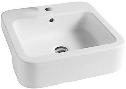 Раковина полувстраиваемая накладная на столешницу 480х480мм, с 1 отв. для смесит.,  ZZ Hatria Happy Hour Y0M801