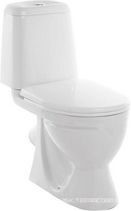 Унитаз-компакт "", косой выход, арматура 1-режим. Alcaplast, сиденье дюропласт с микролифтом, крепление в комплекте Sanita Идеал WC.CC/Ideal/2-DM/WHT.G/S1 (IDLSACC01030713)