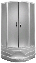 Душ.уголок Sense Deep 90x90х203 см, раздвижн. двери, проф.белый, стекло матовое, высокий поддон с сифоном в компл.XX