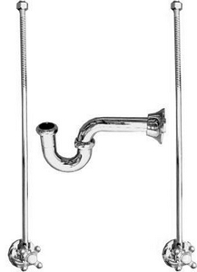 Комплект (сифон 1 1/4  + 2 подводки с винтелями-перекр.) для смесителей на 3 отв. (хром), Devon&Devon ZZ Devon & Devon Универсал DUHL162CR