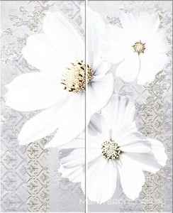 Декор Azori Sfumato Панно  Grey "Floret"(2 плитки)XXl40.2x50.5 583242002
