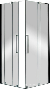 Дверь сдвижная с неподв.сегментом 100хh195см, R (правая), (1/2 душ.каб.!!!, стекло 8/6мм, GL прозр., фурн. 05 bril, хром)  ZZ Provex S-Lite 0005SK-05GL-R