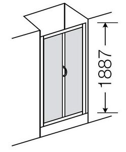 Дверь складная д/д (прав/лев), (100хh188,7см,стекло 4мм GL прозр., фурн.05 bril, полир.алюмин)  ZZ Provex Arco 0005SF05+GL