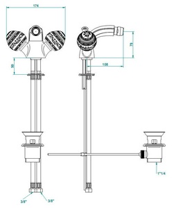 Смеситель для биде на 1 отв. с д/к (цв. хром), ручки (цв. белый / платина), Marquise blanc decor platine ZZ THG Marquise Blanc Decor A7G-A02-03202