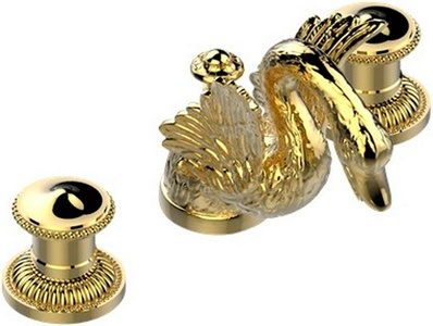 Смеситель на раковину, на 3 отв., с д.к. (цв. золото (Dore))  ZZ THG Cygne G31-F01-00151