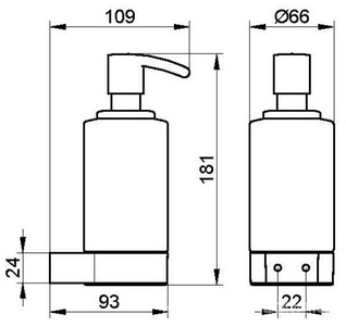 Дозатор настенный (стекло мат, держатель цв.хром)  ZZ Keuco Plan 14957 019000