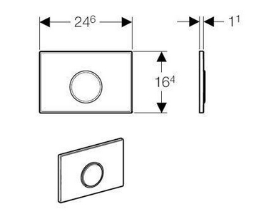 Клавиша одинарного смыва, смыв/стоп, (панель и клавиша цв.белый, кольцо позолота, пластик), Sigma10 ZZ Geberit Sigma 10 115.758.KK.5