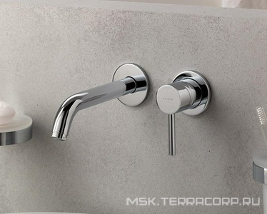 Смеситель для раковины  однорычажный встраив. в стену на 2 отверстия, внеш.часть (БЕЗ внутр.арт.38243 ) ZZ Kludi BOZZ 382440576