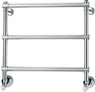 Полотенцесушитель 500(530)хh500х125мм, 3 перекладины, подвод воды int.470мм, (цв.хром), краны, крепёж в компл., (ГВС, 6 bar) Margaroli 440 Margaroli Sole 440-500x518,5-470/3M Chrome