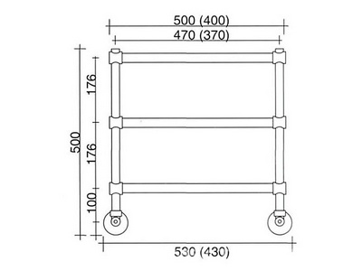 Полотенцесушитель 500(530)хh500х125мм, 3 перекладины, подвод воды int.470мм, (цв.хром), краны, крепёж в компл., (ГВС, 6 bar) Margaroli 440 Margaroli Sole 440-500x518,5-470/3M Chrome