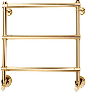 Полотенцесушитель 400(430)хh500х125мм, подвод воды int.370мм, (цв. золото), краны, крепёж в компл., (ГВС, 6 bar) Margaroli 440 ZZ Margaroli Sole 440-400x518,5-370/3M Gold