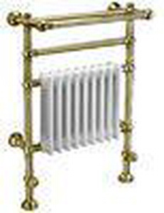 Полотенцесушит.напол.с радиат.560х295хh972.5мм,подвод из пола int.484мм,(цв.золото/радиат цв.бел.),краны в компл.(НА ЗАКРЫТ.СИСТ.ОТОПЛЕНИЯ) ZZ Margaroli Armonia 9-203/GL