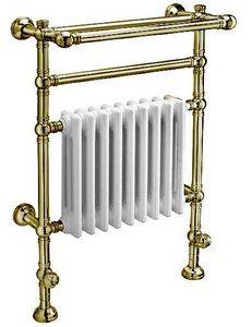 Полотенцесушит.напол.с радиат.560х295хh972.5мм,подвод из пола int.484мм,(цв.золото/радиат цв.бел.),краны в компл.(НА ЗАКРЫТ.СИСТ.ОТОПЛЕНИЯ) ZZ Margaroli Armonia 9-203/GL
