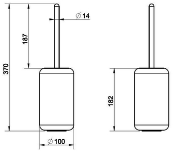 Ёрш напольный, (белая керамика, цв. хром шлифован.),  ZZ Gessi Goccia 38043 147