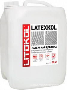 Добавка латексная для цементных клеевых смесей; морозостойкая при транспортировке LATEXKOL - м 20 кг ZZ Litokol LatexKol LKLK20