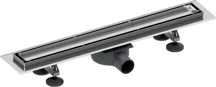 Дренажный канал 800мм,(лоток 740мм),готовый компл,сифон выход вбок 0,7л/с,ножки,мембрана антизапах,основа д/плитки"tile"и решетка"steel"2 в1 Tecelinus Tece TECElinus 15103089