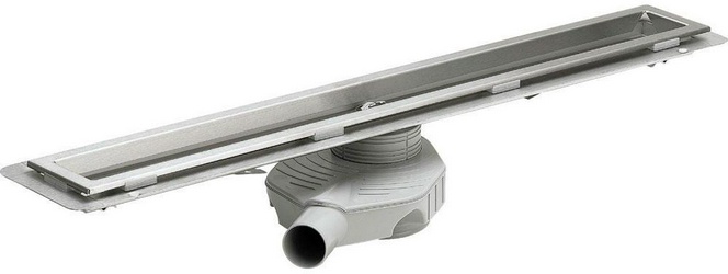 Душевой лоток 1200мм, с сифоном, выход вбок DN 50мм, h90/150мм, 0,5-0,7л/с, нерж сталь, (БЕЗ решетки, опор, уплотн.материала, монтажн.клея) Visign ZZ