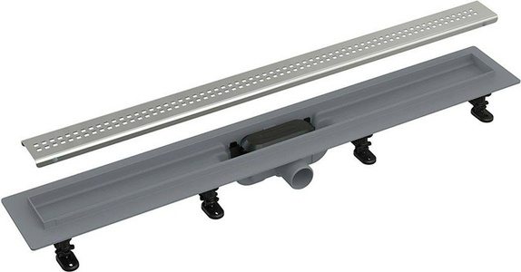 Универсальный водоотводящий желоб 750 мм APZ9-750 мм, с решеткой из нержав.стали AlcaPlast Simple APZ9-750M/AG100201750