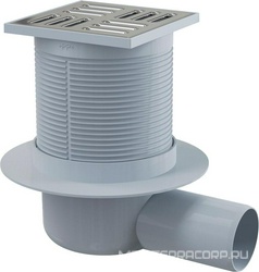 Сливной трап 105*105/50 мм с боковой подводкой, из нерж.стали, APV1