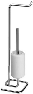 Стойка с держателем для т/б и ёршиком, (белая керамика, держатель цв. хром),  ZZ Gessi Goccia 38067 031
