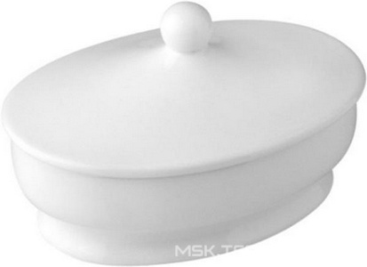 Баночка с крышкой низкая, настольная (цв. белая керамика),  ZZ Nicolazzi Classica 6003