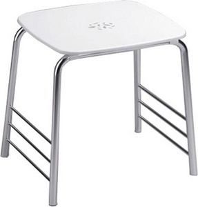 Стульчик для душа, свободностоящий 350(410)х330хh440мм, max 160кг., (цв.белый/хром),  ZZ Provex Serie 300 3001 SH 69 PM