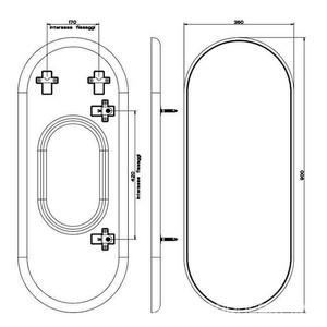 Зеркало 360х900мм, (рамка цв. белый),  ZZ Gessi Goccia 39153 520