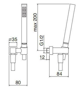 Душ комплект (лейка, шланг, кронштейн совмещённый с шланговым подсоединением G 1\2), (цв. хром) Quadra / X-Change 3М XX 3M Showers 5305 СС 74