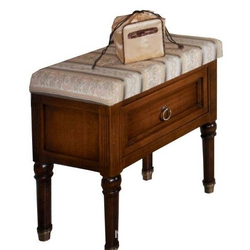 Пуф 53хh57х36см, с ящичком, цвет черешня антиквар., обивка сиденья из ткани, фурнитура цв. бронза, Loira Z XXZ