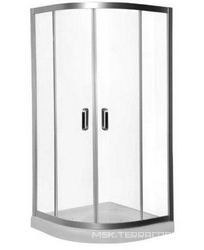 Душ.уголок Like Twin Slide  90x90х190 см, раздвижная дверь, проф.матов.хром, стекло прозрачное,поддон акрил.XX
