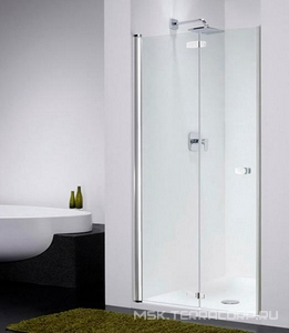 Дверь д/д в нишу складная вовнутрь 1000хh1997мм, петли СЛЕВА, (стекло 6мм прозрачн., фурнитура блестящий алюминий)  free ZZ Provex Combi 0005 CF 05 GL L