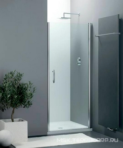 Дверь распашная DX/SX прав./лев. (76,5/80хh191см, стекло 6мм, GL прозр., фурн. 28 arg/cr, мат.хром/заглушки хром)  ZZ Provex Elegance 0003NE28GL