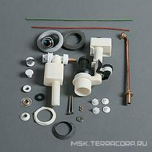 Механизм смыва для "Низкого" бачка унитаза, для арт.LA09, (кнопка смыва цв. золото),  ZZ Simas Lante D25 oro