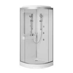Душ.кабина 900*900*2110,  хром проф, прозр.стекло, (верх. и руч. душ, душ.стойка, СМ3, сифон в компл.) ZZ