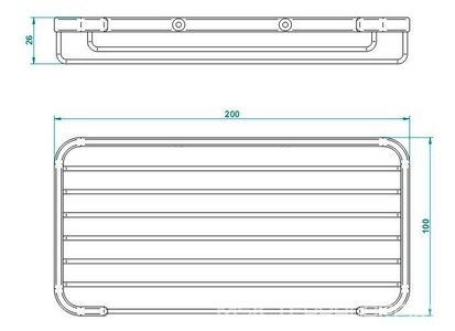 Полочка металл. решётка 200х100mm (цв. золото (Dore))  ZZ THG Cygne G31-F01-00626