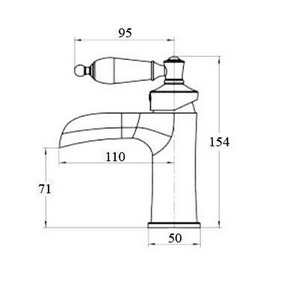 Смеситель для раковины, однорычажный, без донного клапана, бронза Boheme Vogue 201