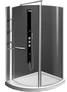 Душ.уголок 123x93xh205см,"Правый",дверь слева,ручка,п-держ,цв.хр,стекло 8мм,прозр.покр.Pure Glass,полочки 3шт,поддон,сифон в компл,  ZZ GNT Change CHANGE-R